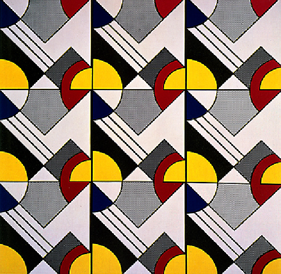 WikiOO.org - Encyclopedia of Fine Arts - Maľba, Artwork Roy Lichtenstein - Modular Painting with Nine Panels