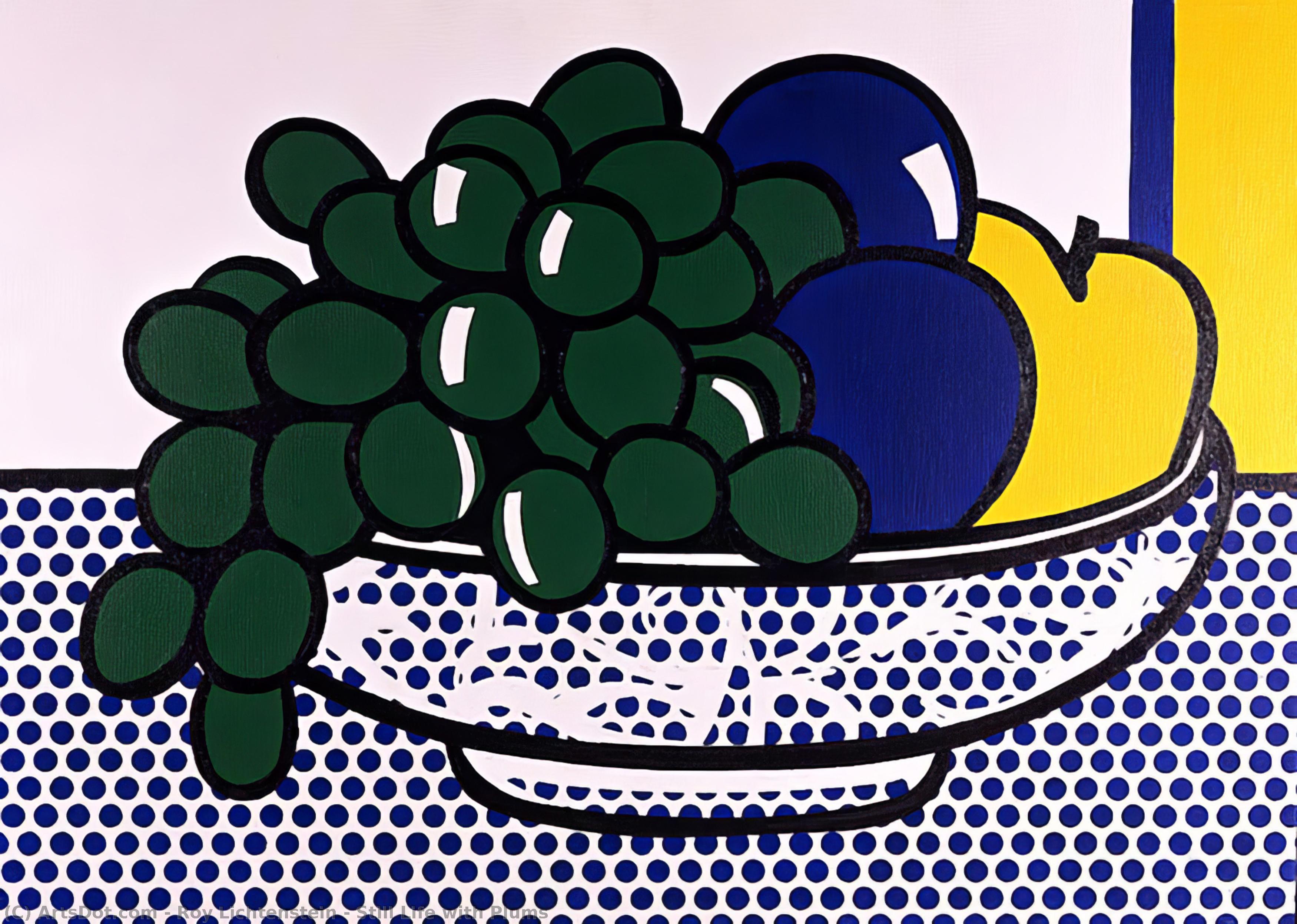 Wikioo.org - The Encyclopedia of Fine Arts - Painting, Artwork by Roy Lichtenstein - Still Life with Plums