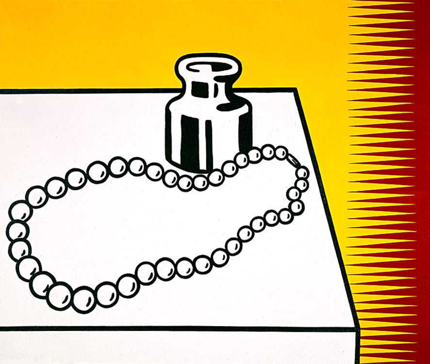 Wikoo.org - موسوعة الفنون الجميلة - اللوحة، العمل الفني Roy Lichtenstein - Still Life with Pearls