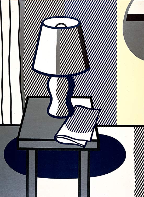 Wikioo.org - สารานุกรมวิจิตรศิลป์ - จิตรกรรม Roy Lichtenstein - Still Life with Table Lamp