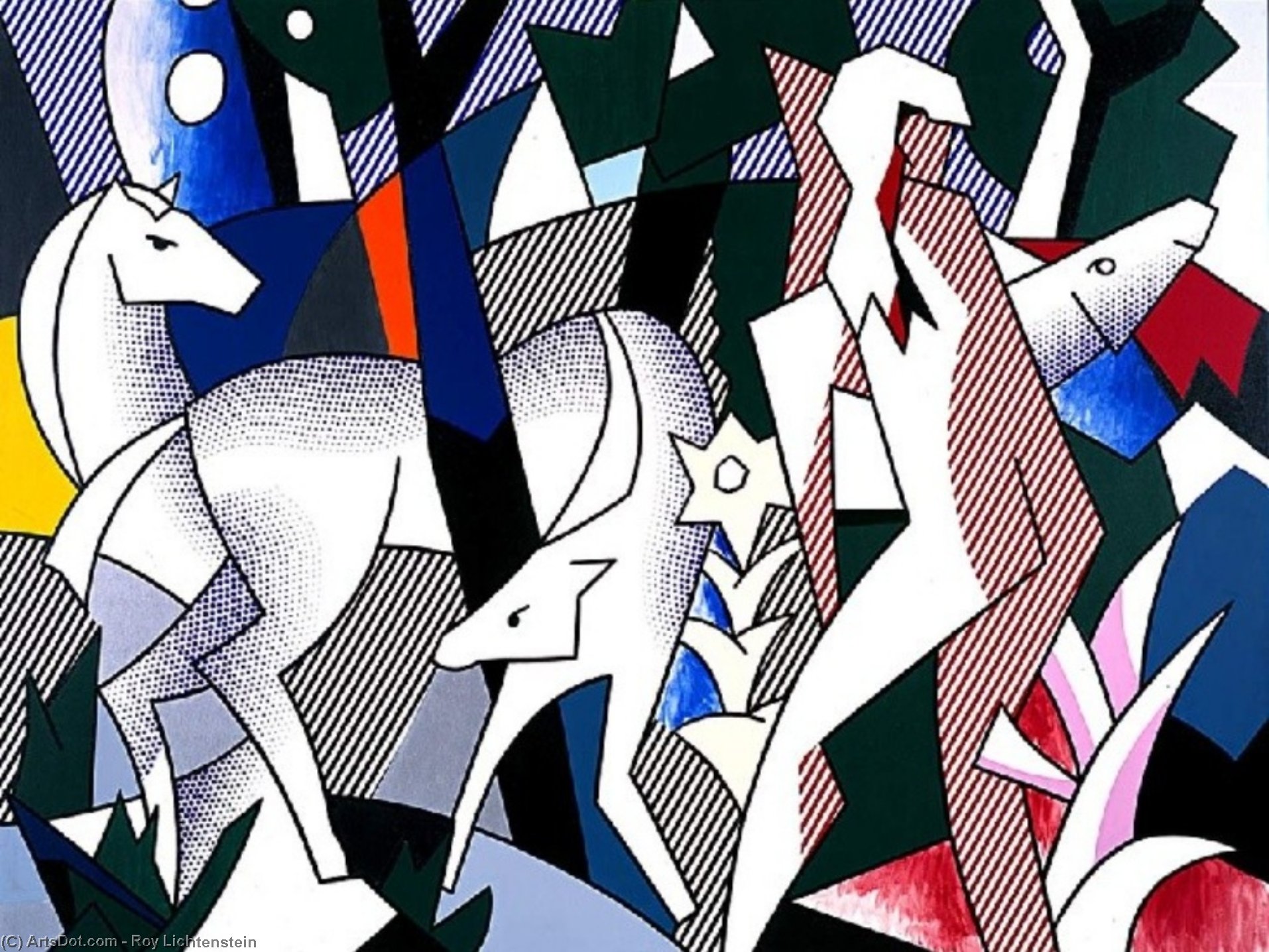 WikiOO.org - Енциклопедія образотворчого мистецтва - Живопис, Картини
 Roy Lichtenstein - Forest scene