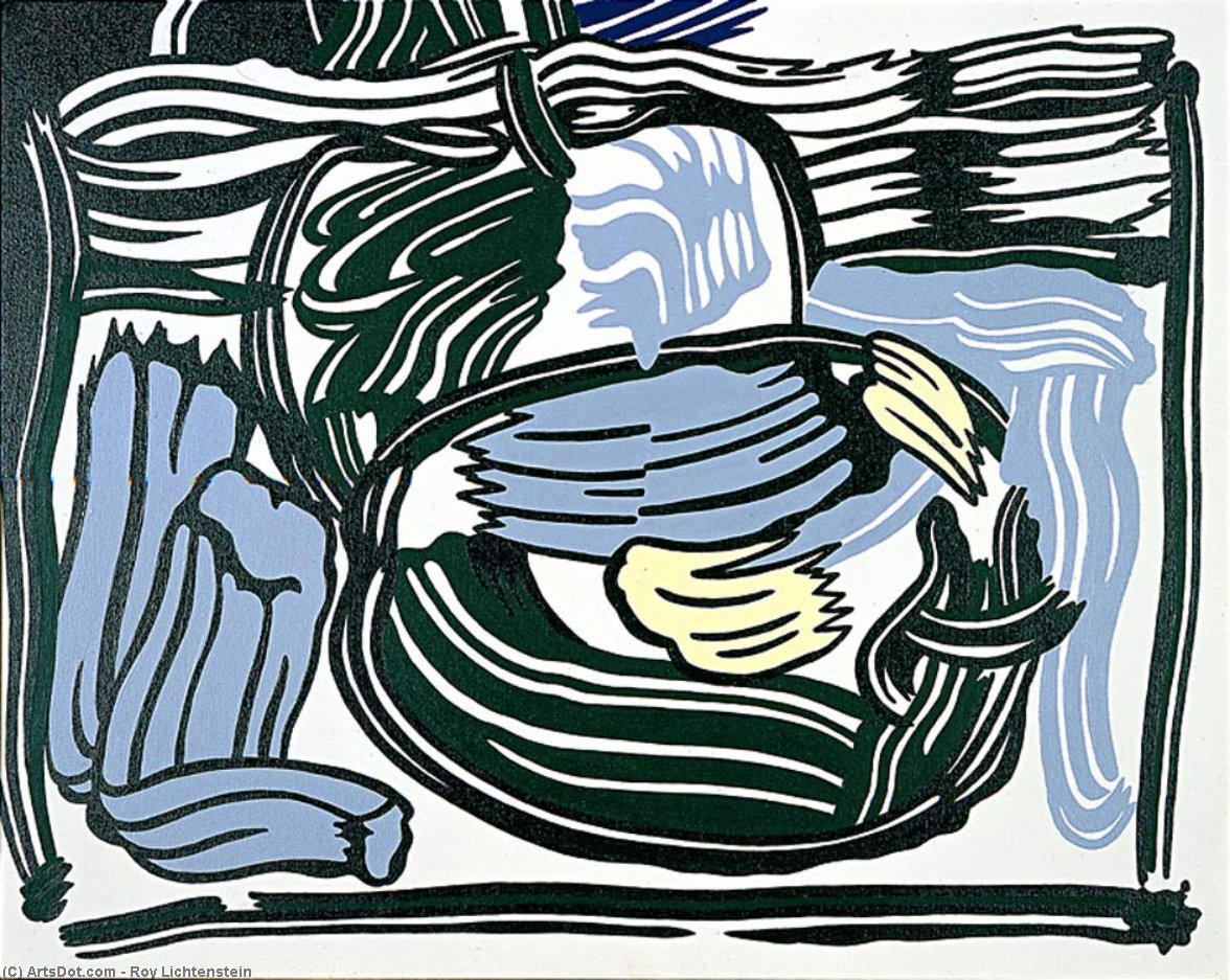 WikiOO.org - 百科事典 - 絵画、アートワーク Roy Lichtenstein - 二つ 緑 リンゴ