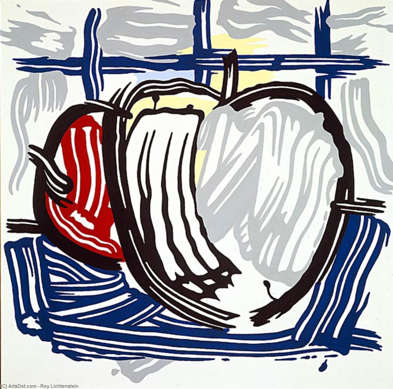 Wikioo.org - The Encyclopedia of Fine Arts - Painting, Artwork by Roy Lichtenstein - 2 apples