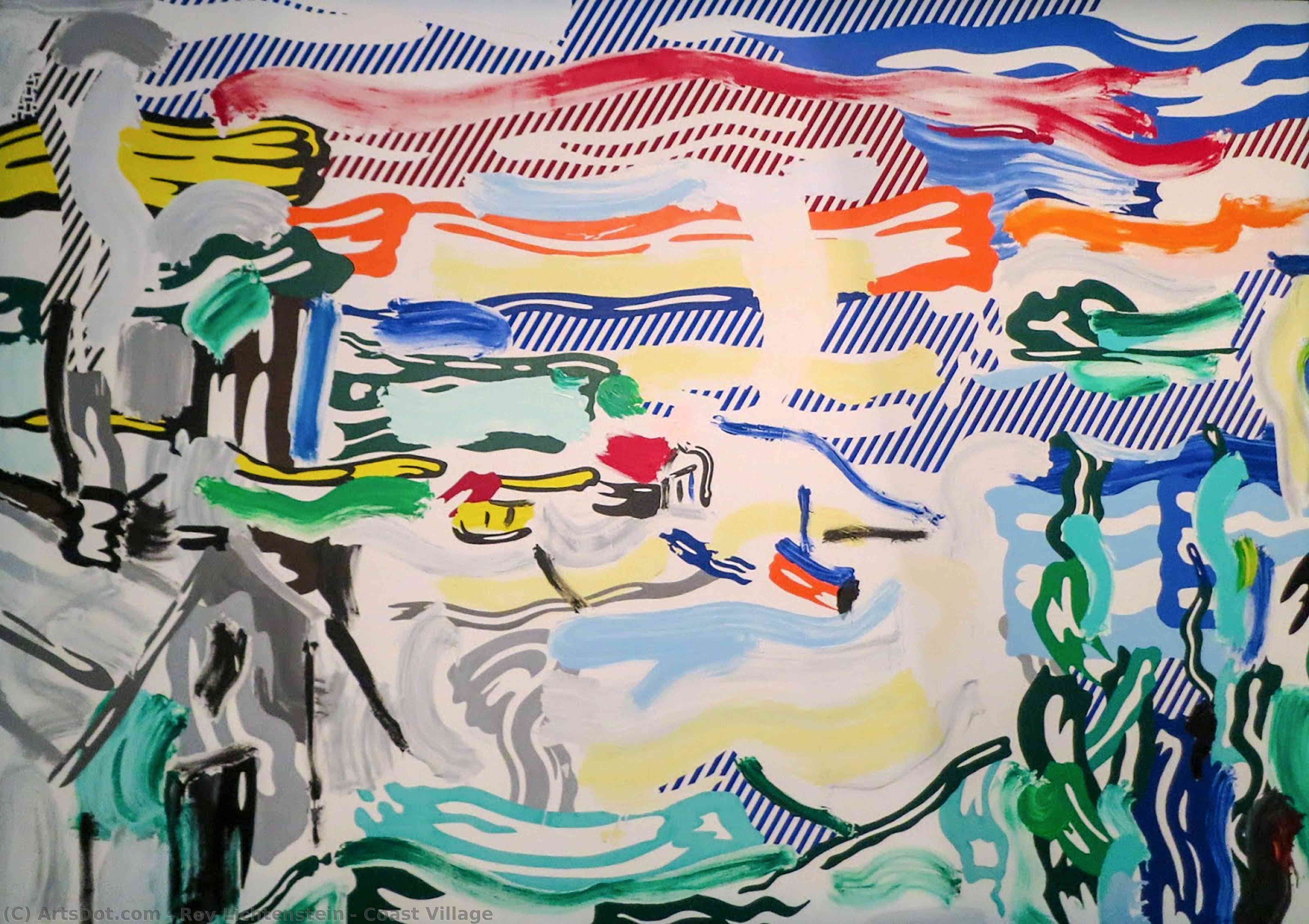 WikiOO.org - 百科事典 - 絵画、アートワーク Roy Lichtenstein - 海岸 村