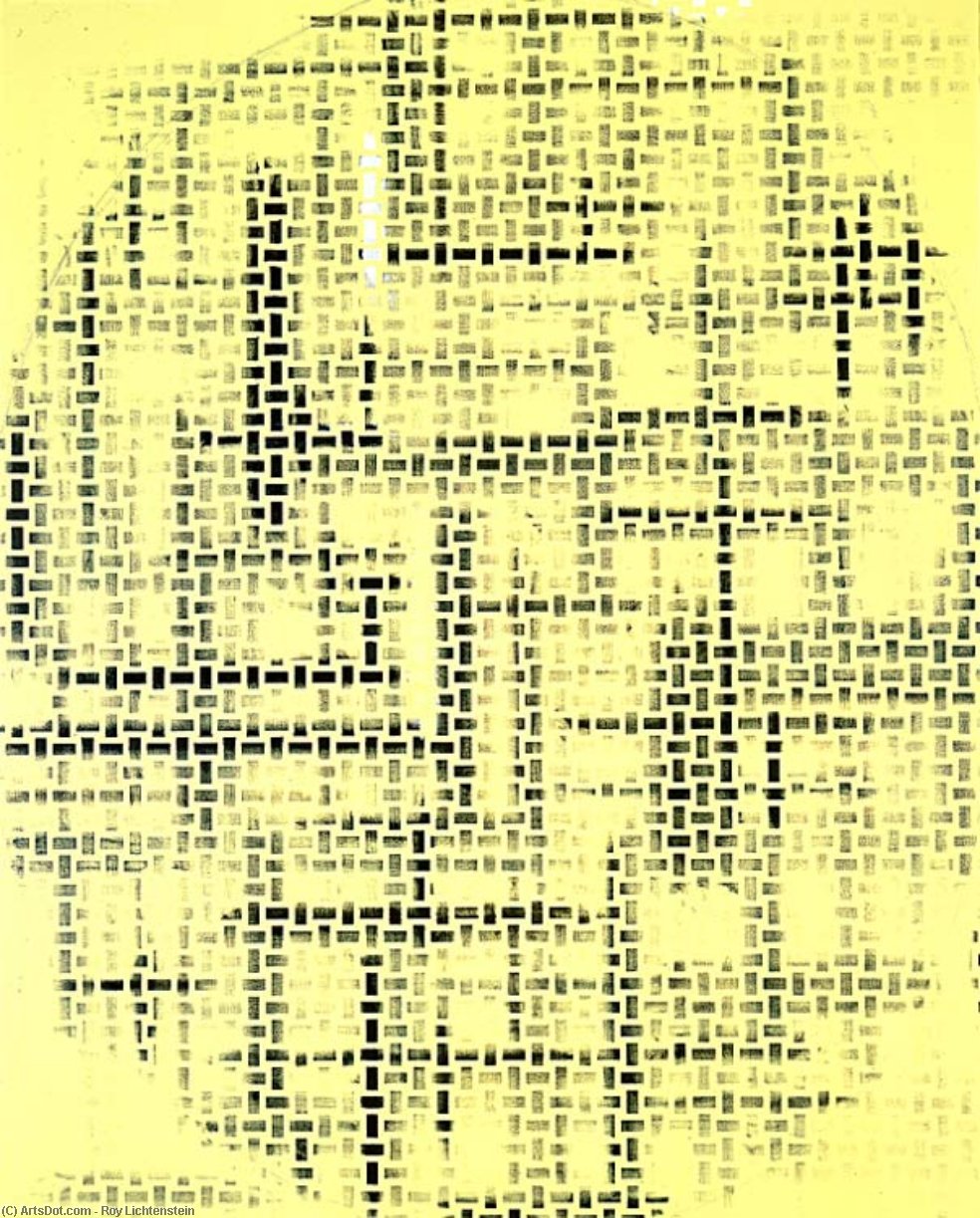 Wikoo.org - موسوعة الفنون الجميلة - اللوحة، العمل الفني Roy Lichtenstein - Plus and Minus (Yellow)