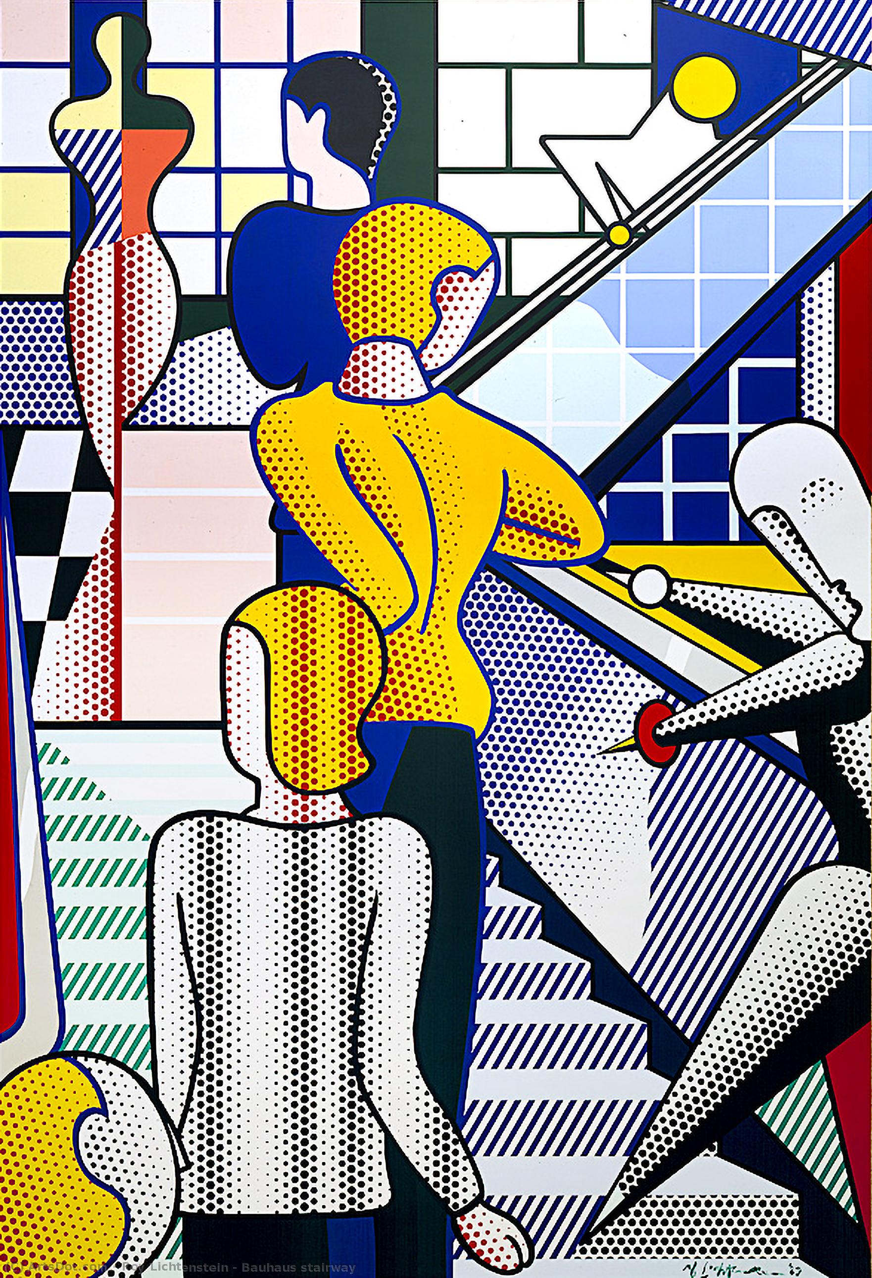 Wikioo.org - Bách khoa toàn thư về mỹ thuật - Vẽ tranh, Tác phẩm nghệ thuật Roy Lichtenstein - Bauhaus stairway