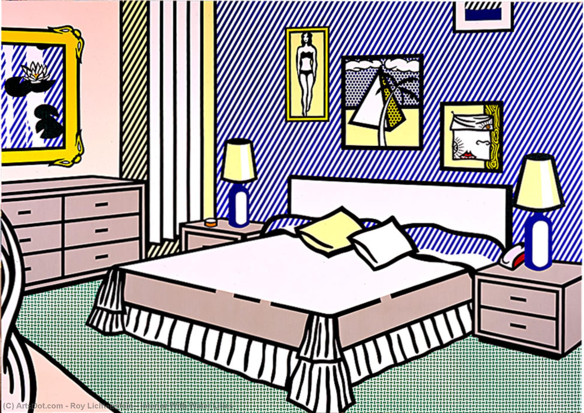 Wikioo.org - The Encyclopedia of Fine Arts - Painting, Artwork by Roy Lichtenstein - Interior With Water Lilies