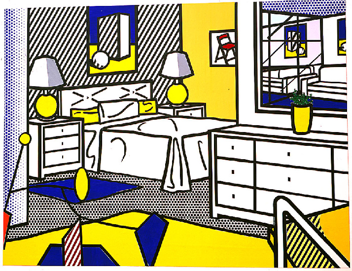 WikiOO.org - Encyclopedia of Fine Arts - Maalaus, taideteos Roy Lichtenstein - Interior With Mobile
