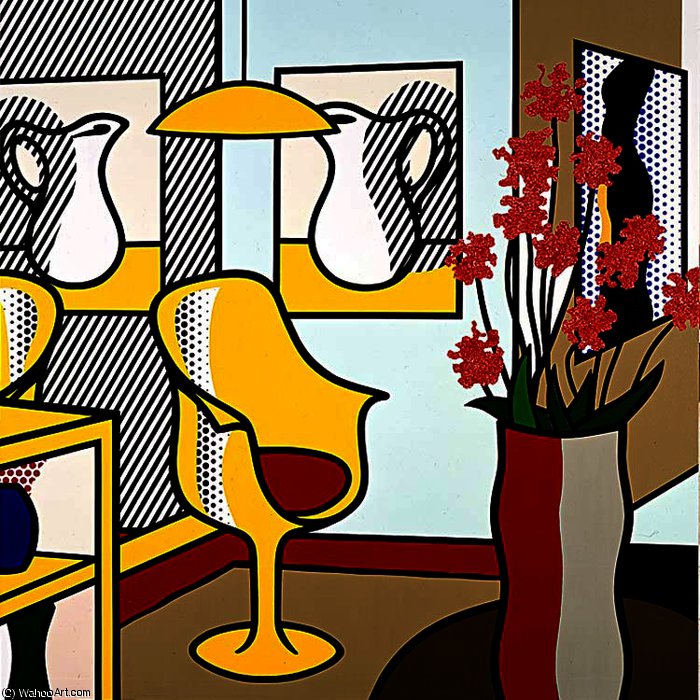 Wikioo.org - The Encyclopedia of Fine Arts - Painting, Artwork by Roy Lichtenstein - Interior with Yellow Chair