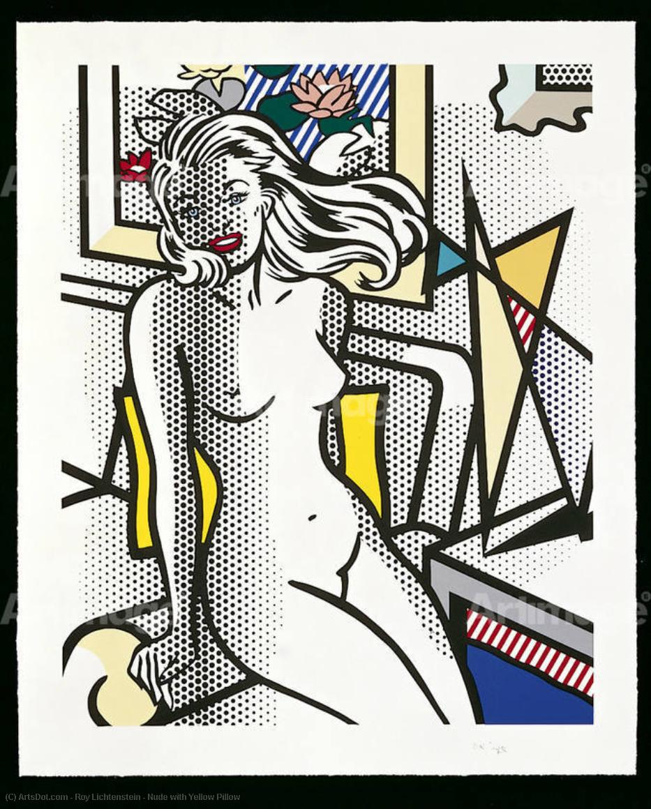 Wikioo.org – L'Enciclopedia delle Belle Arti - Pittura, Opere di Roy Lichtenstein - nudo con giallo cuscino