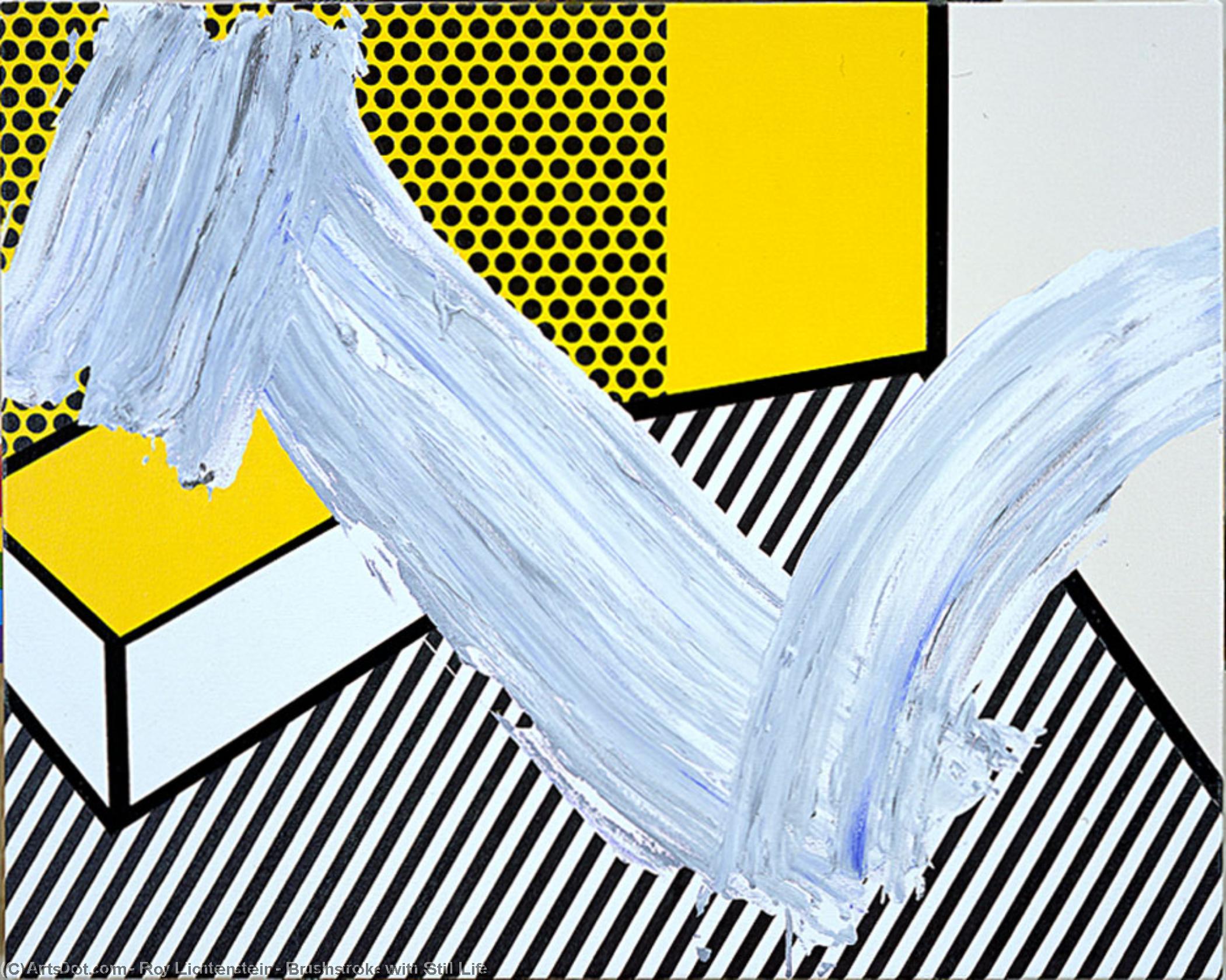 Wikioo.org - The Encyclopedia of Fine Arts - Painting, Artwork by Roy Lichtenstein - Brushstroke with Still Life