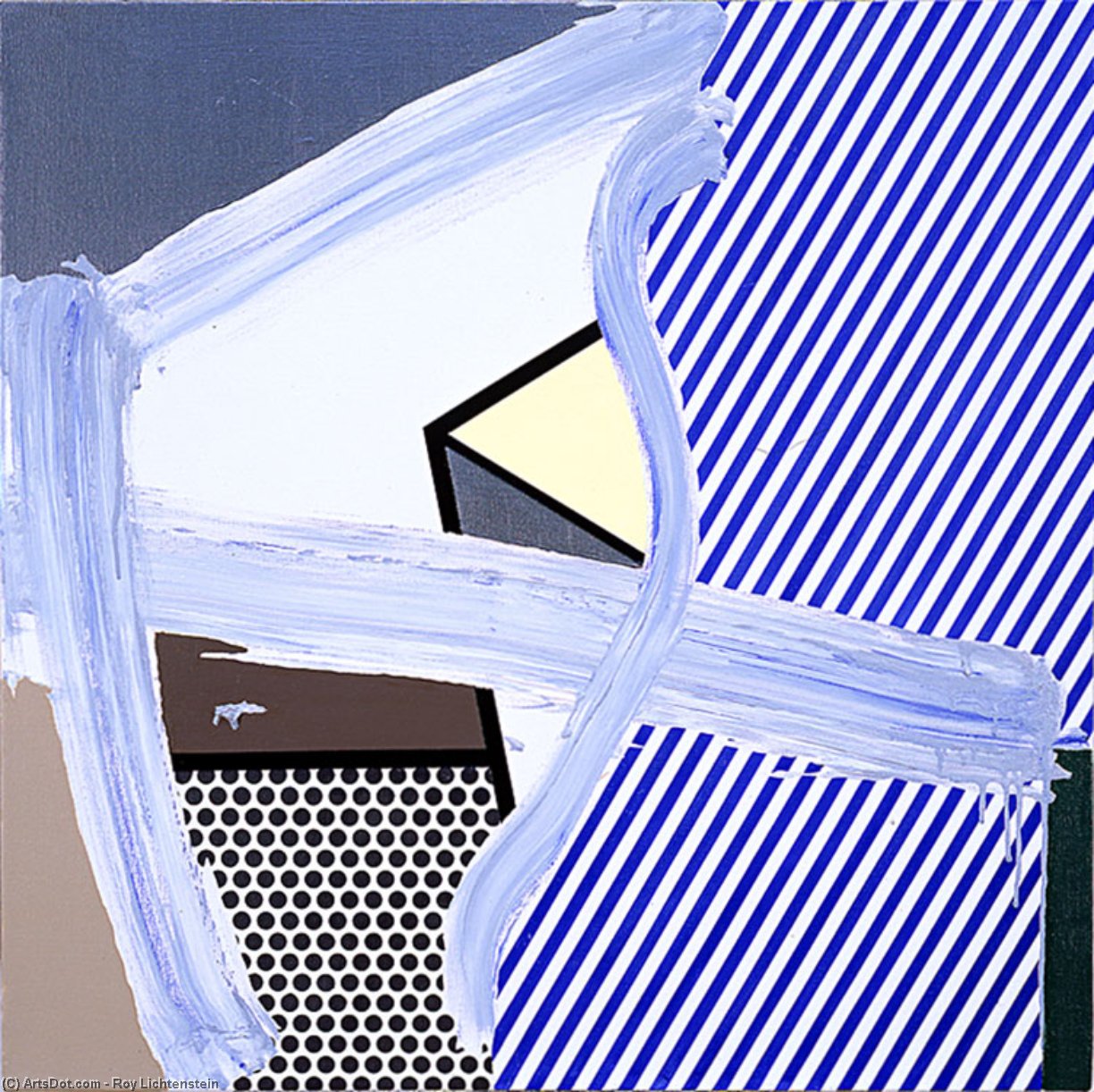 WikiOO.org - Encyclopedia of Fine Arts - Målning, konstverk Roy Lichtenstein - Brushstroke with Still Life VII
