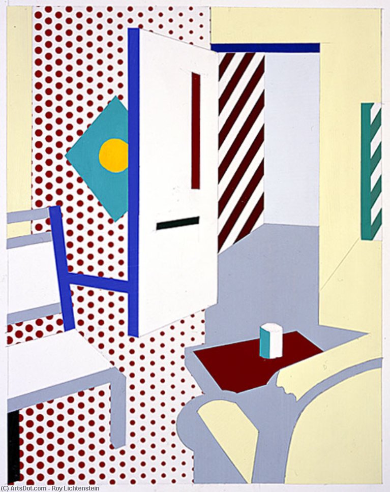 WikiOO.org - دایره المعارف هنرهای زیبا - نقاشی، آثار هنری Roy Lichtenstein - Collage for Hologram Interior