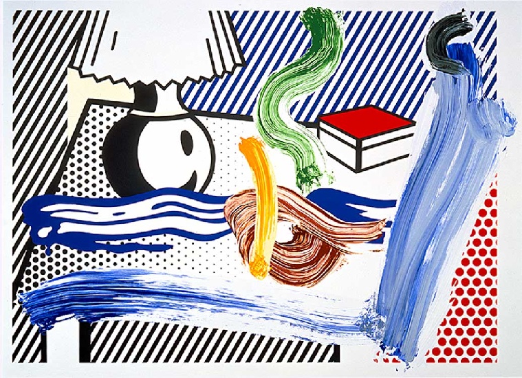 Wikioo.org - The Encyclopedia of Fine Arts - Painting, Artwork by Roy Lichtenstein - Brushstroke Still Life with Lamp