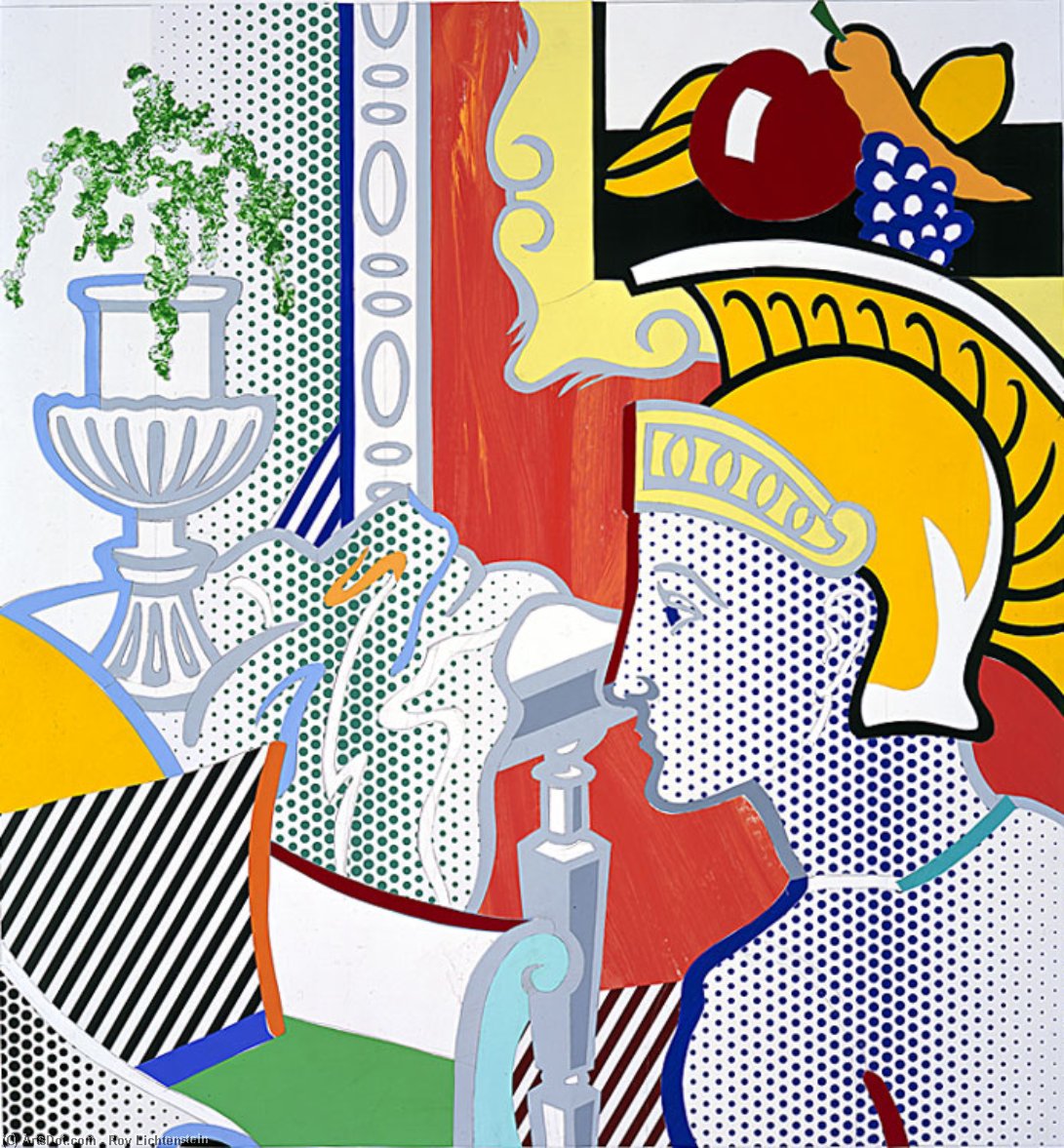 WikiOO.org - دایره المعارف هنرهای زیبا - نقاشی، آثار هنری Roy Lichtenstein - Collage for Interior with Ajax