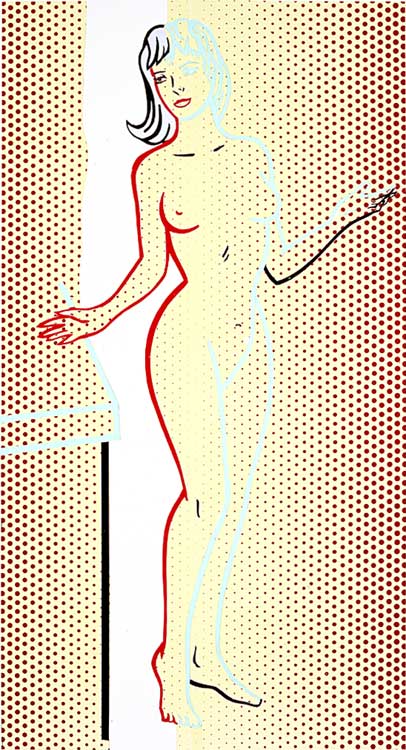 Wikoo.org - موسوعة الفنون الجميلة - اللوحة، العمل الفني Roy Lichtenstein - Collage for Nude