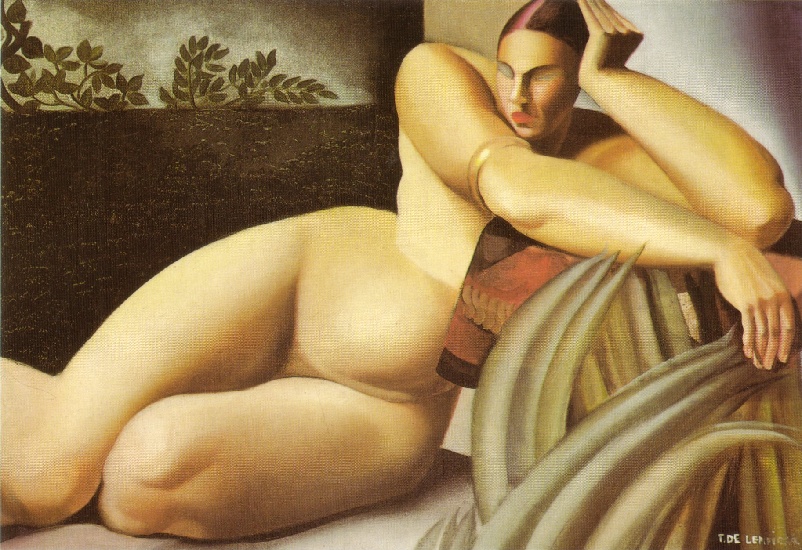 Wikoo.org - موسوعة الفنون الجميلة - اللوحة، العمل الفني Tamara De Lempicka - Reclining Nude