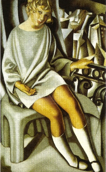 WikiOO.org - Encyclopedia of Fine Arts - Maleri, Artwork Tamara De Lempicka - Kizette the balcony