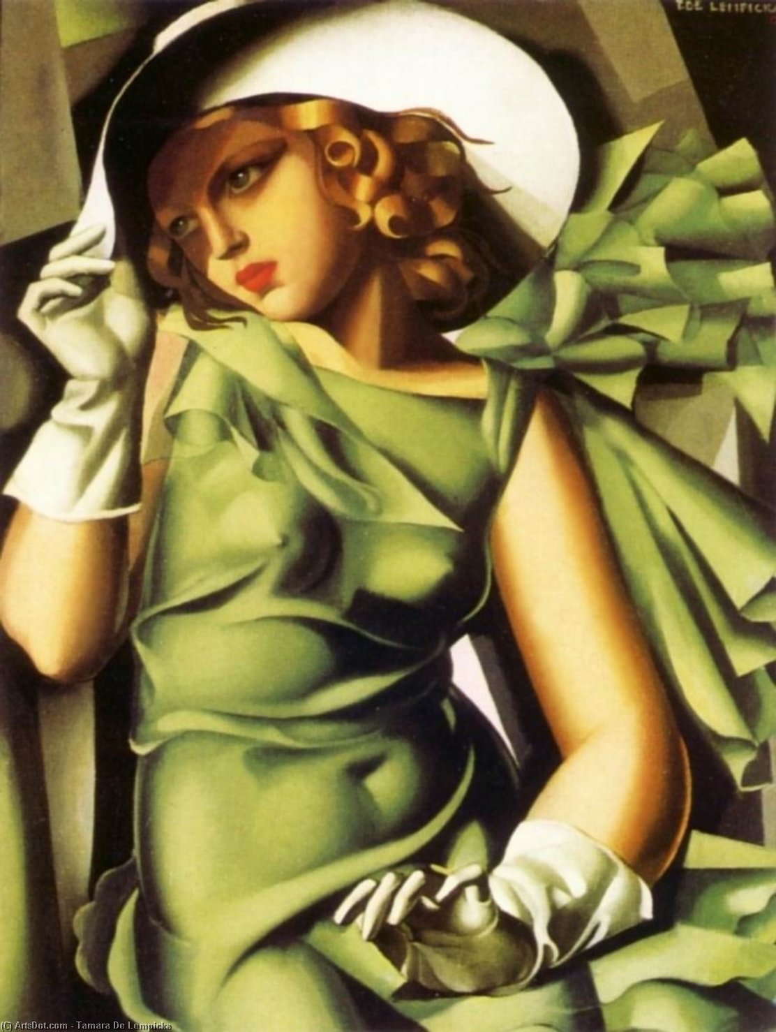 Wikioo.org – L'Enciclopedia delle Belle Arti - Pittura, Opere di Tamara De Lempicka - Ragazza con i guanti