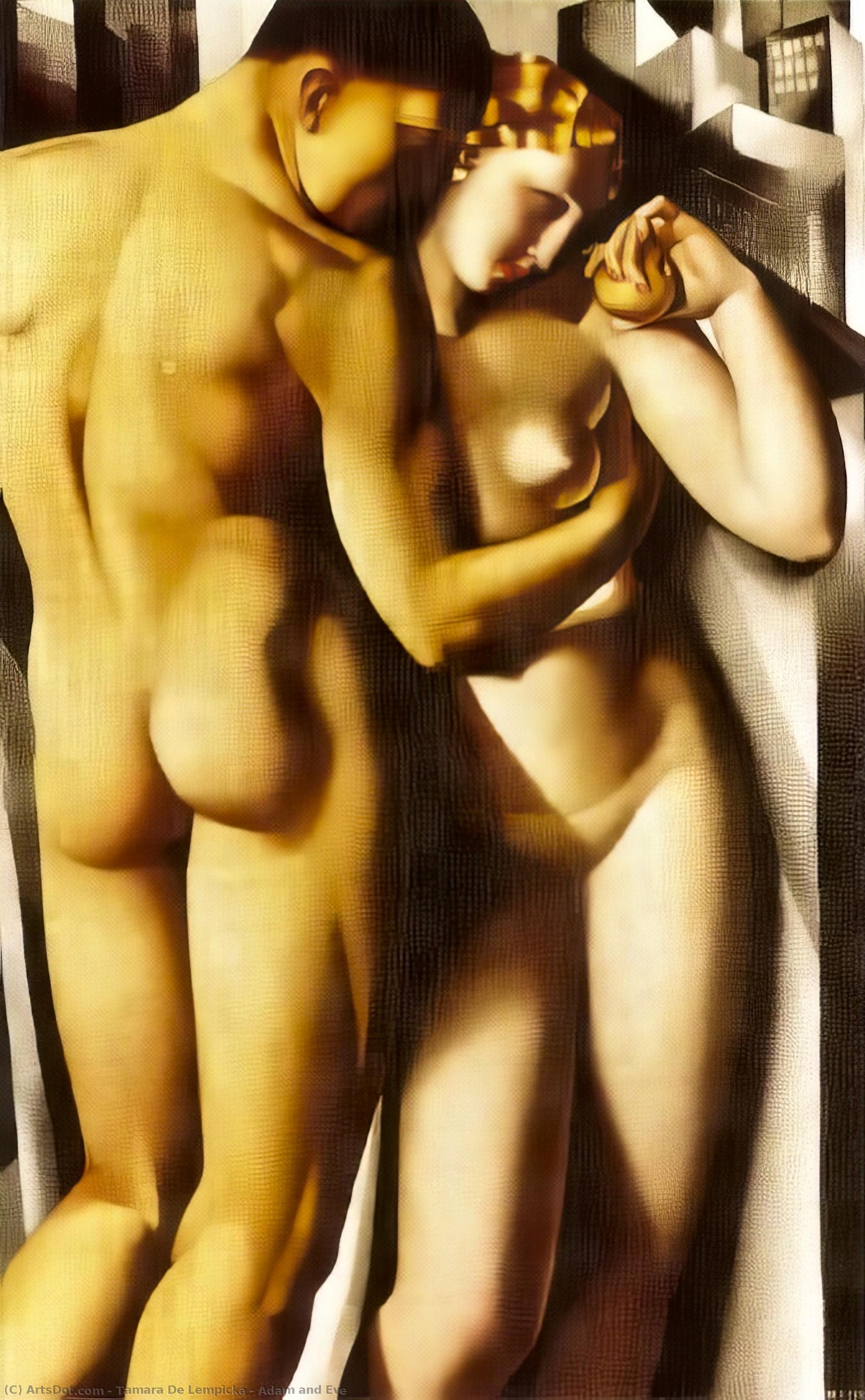 Wikoo.org - موسوعة الفنون الجميلة - اللوحة، العمل الفني Tamara De Lempicka - Adam and Eve
