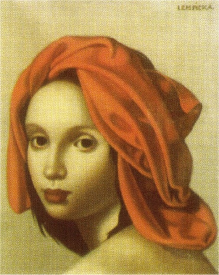 Wikioo.org – L'Enciclopedia delle Belle Arti - Pittura, Opere di Tamara De Lempicka - Il turbante arancione