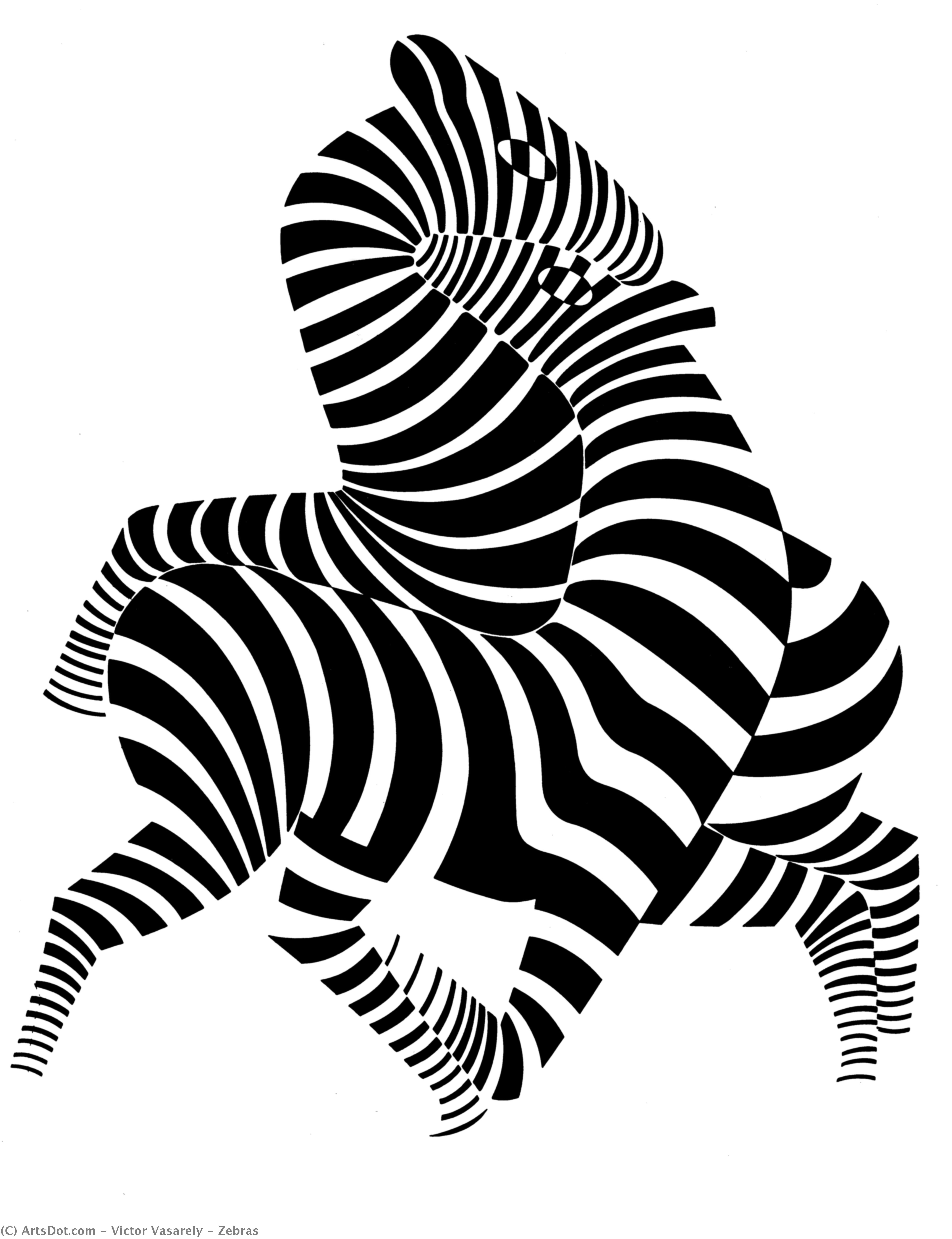WikiOO.org - Encyclopedia of Fine Arts - Maľba, Artwork Victor Vasarely - Zebras