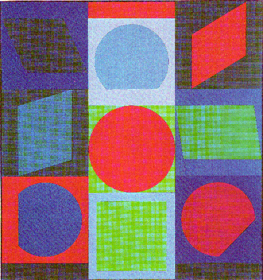 Wikioo.org - The Encyclopedia of Fine Arts - Painting, Artwork by Victor Vasarely - Turkiz-III
