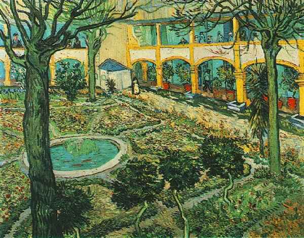 Wikioo.org – L'Encyclopédie des Beaux Arts - Peinture, Oeuvre de Vincent Van Gogh - La cour de l hôpital d Arles la