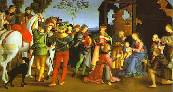 Wikioo.org – La Enciclopedia de las Bellas Artes - Pintura, Obras de arte de Raphael (Raffaello Sanzio Da Urbino) - adoración de los magos