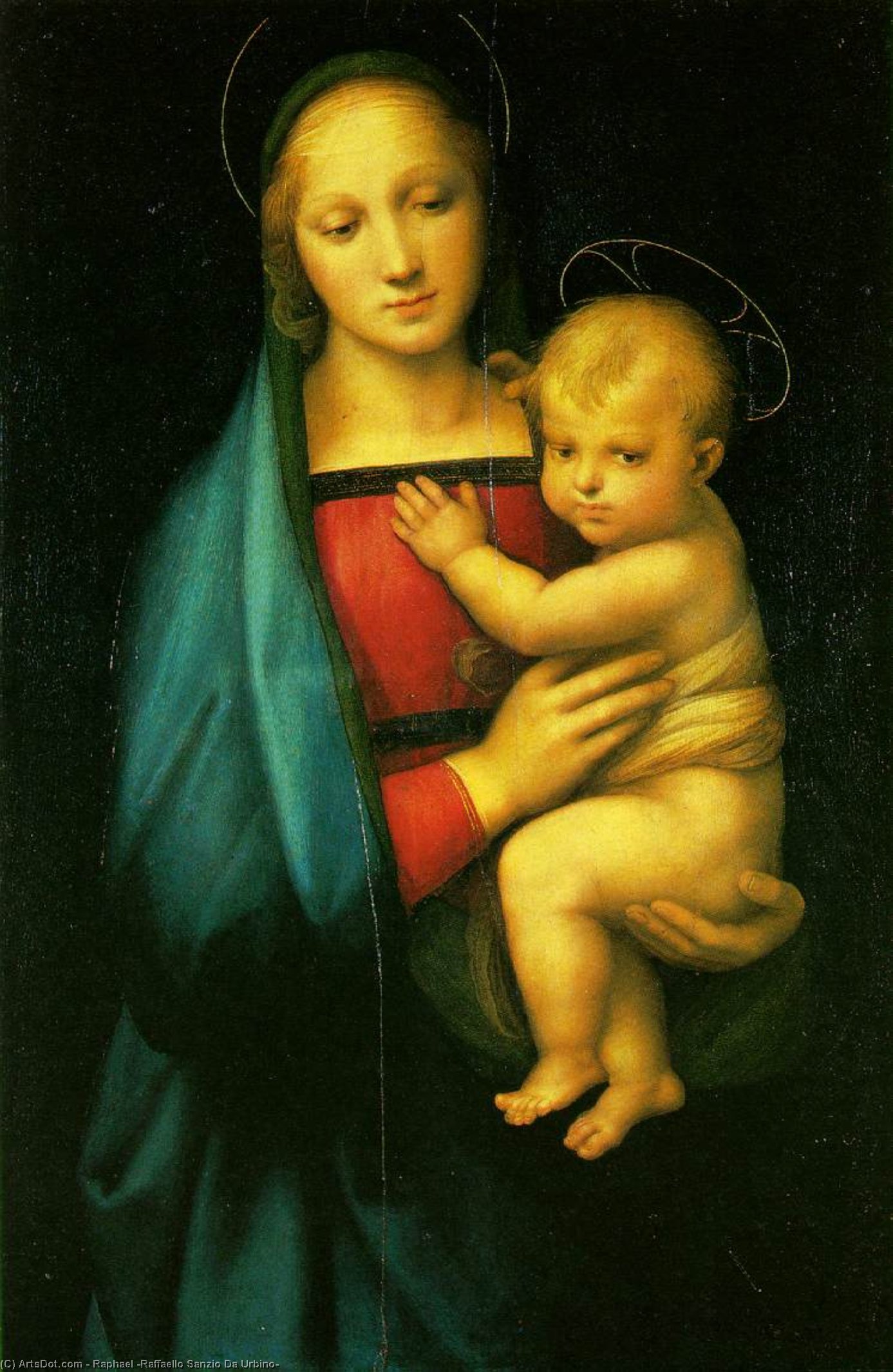 Wikoo.org - موسوعة الفنون الجميلة - اللوحة، العمل الفني Raphael (Raffaello Sanzio Da Urbino) - Madonna del Granduca