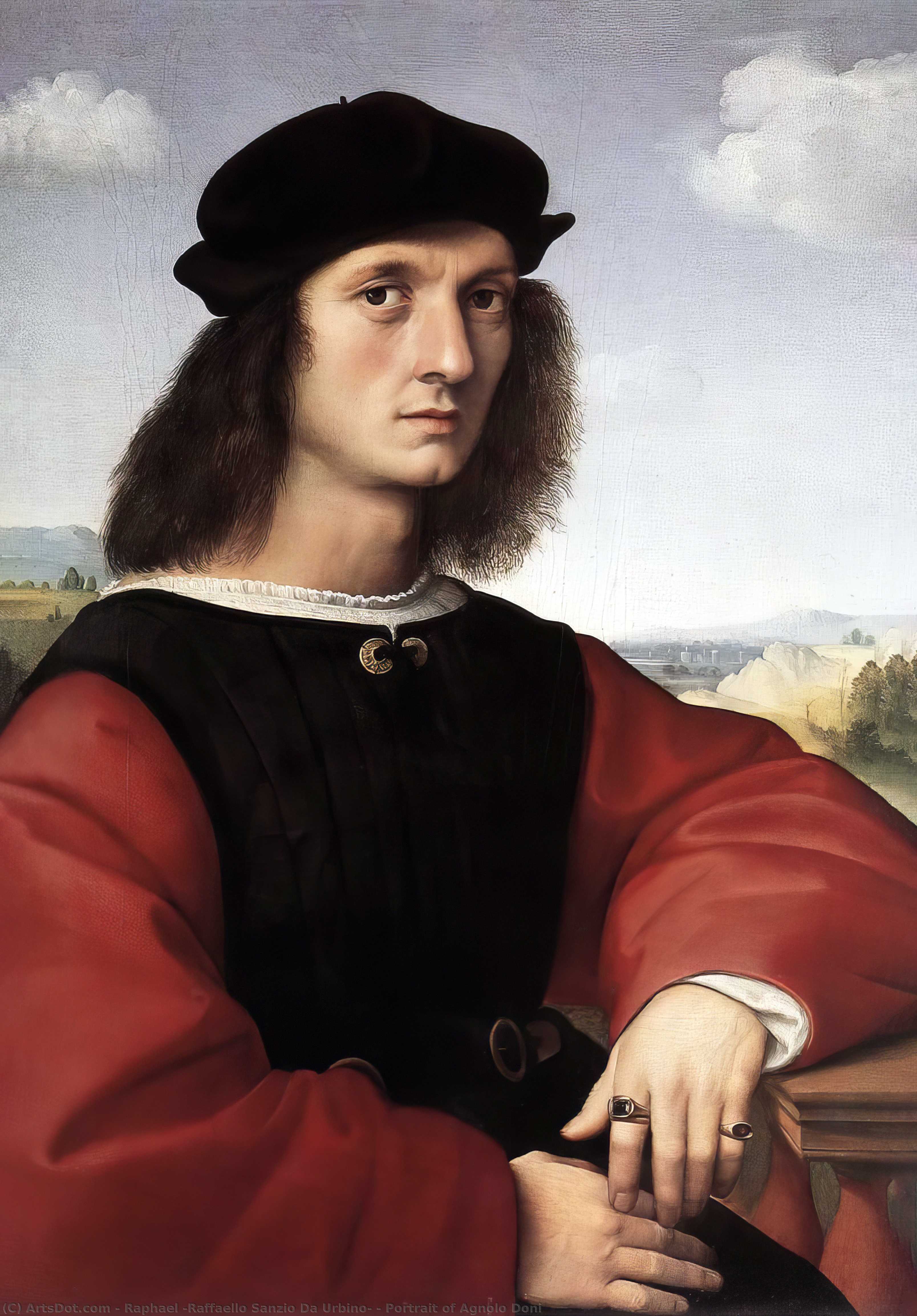 Wikioo.org – L'Enciclopedia delle Belle Arti - Pittura, Opere di Raphael (Raffaello Sanzio Da Urbino) - ritratto di agnolo doni