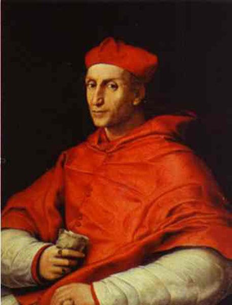 WikiOO.org - Encyclopedia of Fine Arts - Festés, Grafika Raphael (Raffaello Sanzio Da Urbino) - Portrait of Cardinal Bernardo Dovizi Bibbiena