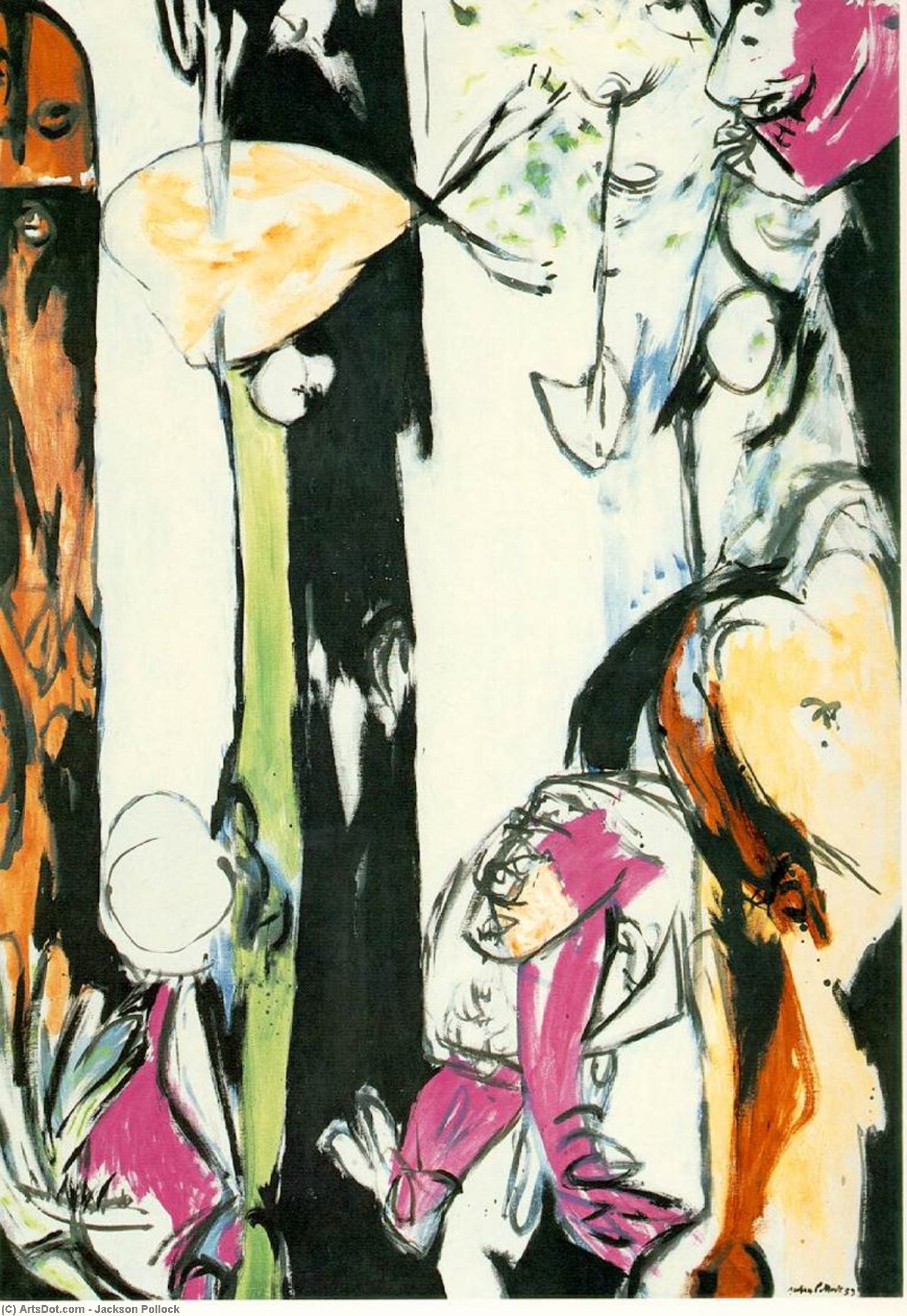 Wikoo.org - موسوعة الفنون الجميلة - اللوحة، العمل الفني Jackson Pollock - Easter and the Totem