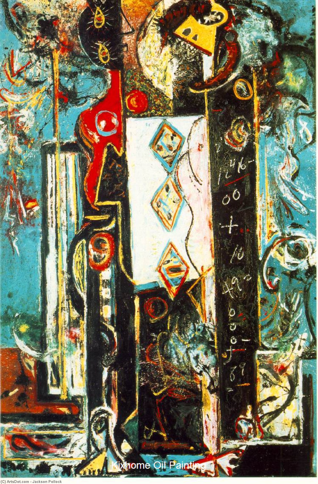 WikiOO.org - Güzel Sanatlar Ansiklopedisi - Resim, Resimler Jackson Pollock - Male and Female