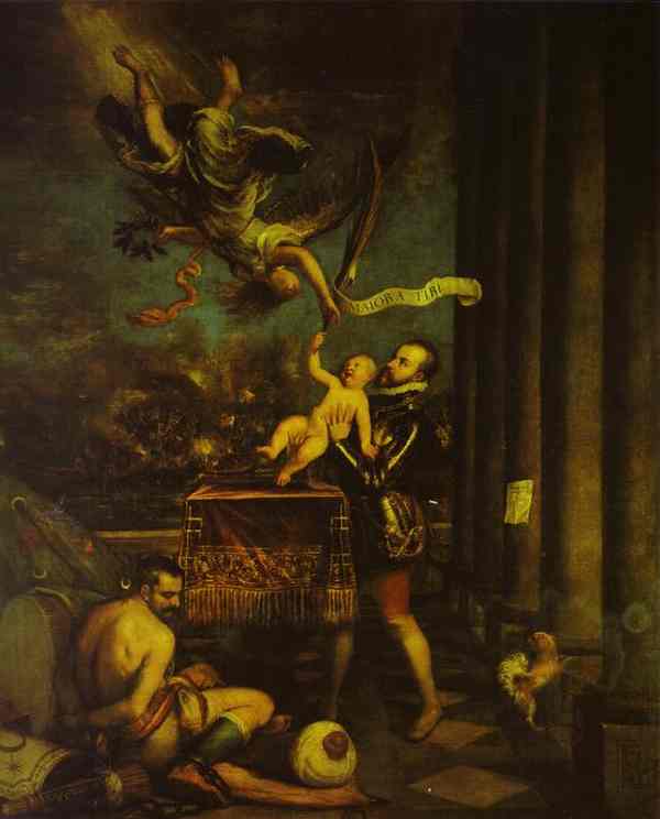 Wikioo.org - The Encyclopedia of Fine Arts - Painting, Artwork by Tiziano Vecellio (Titian) - Allegory of the Battle of Lepanto
