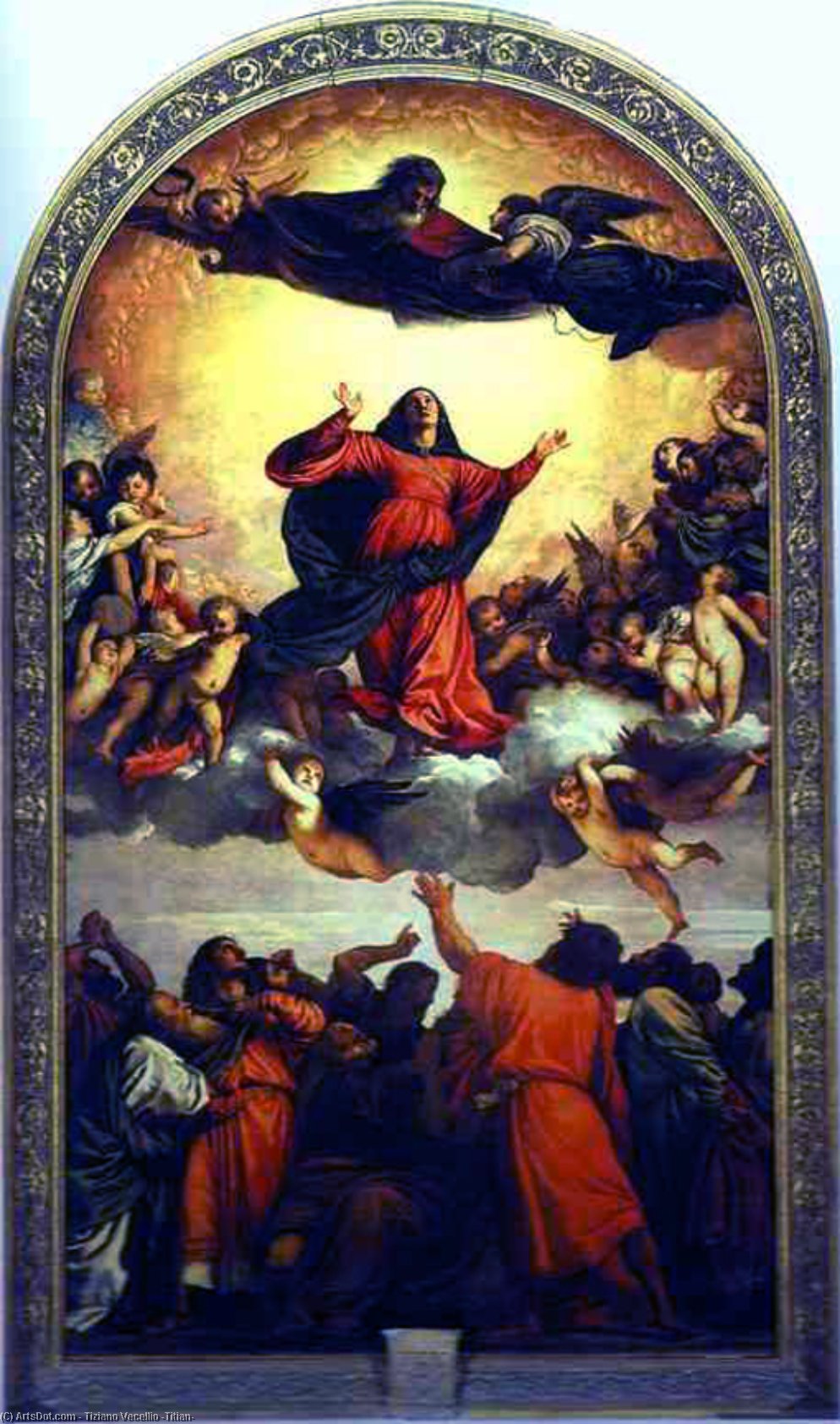 Wikoo.org - موسوعة الفنون الجميلة - اللوحة، العمل الفني Tiziano Vecellio (Titian) - Assumption of the Virgin (Assunta)