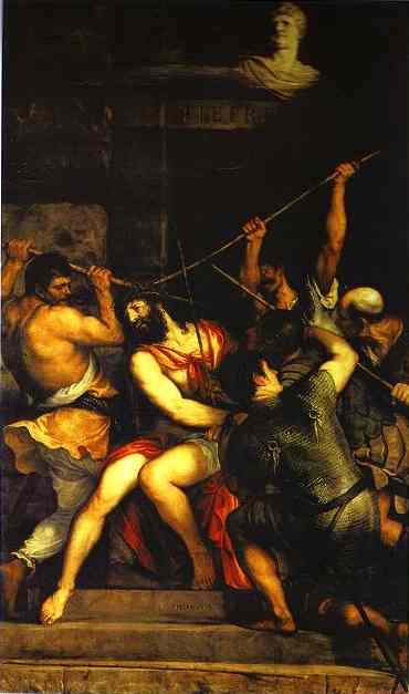 Wikioo.org - The Encyclopedia of Fine Arts - Painting, Artwork by Tiziano Vecellio (Titian) - Christ Crowned with Thorns