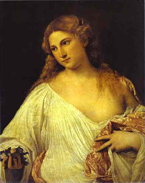 WikiOO.org - Encyclopedia of Fine Arts - Maleri, Artwork Tiziano Vecellio (Titian) - Flora