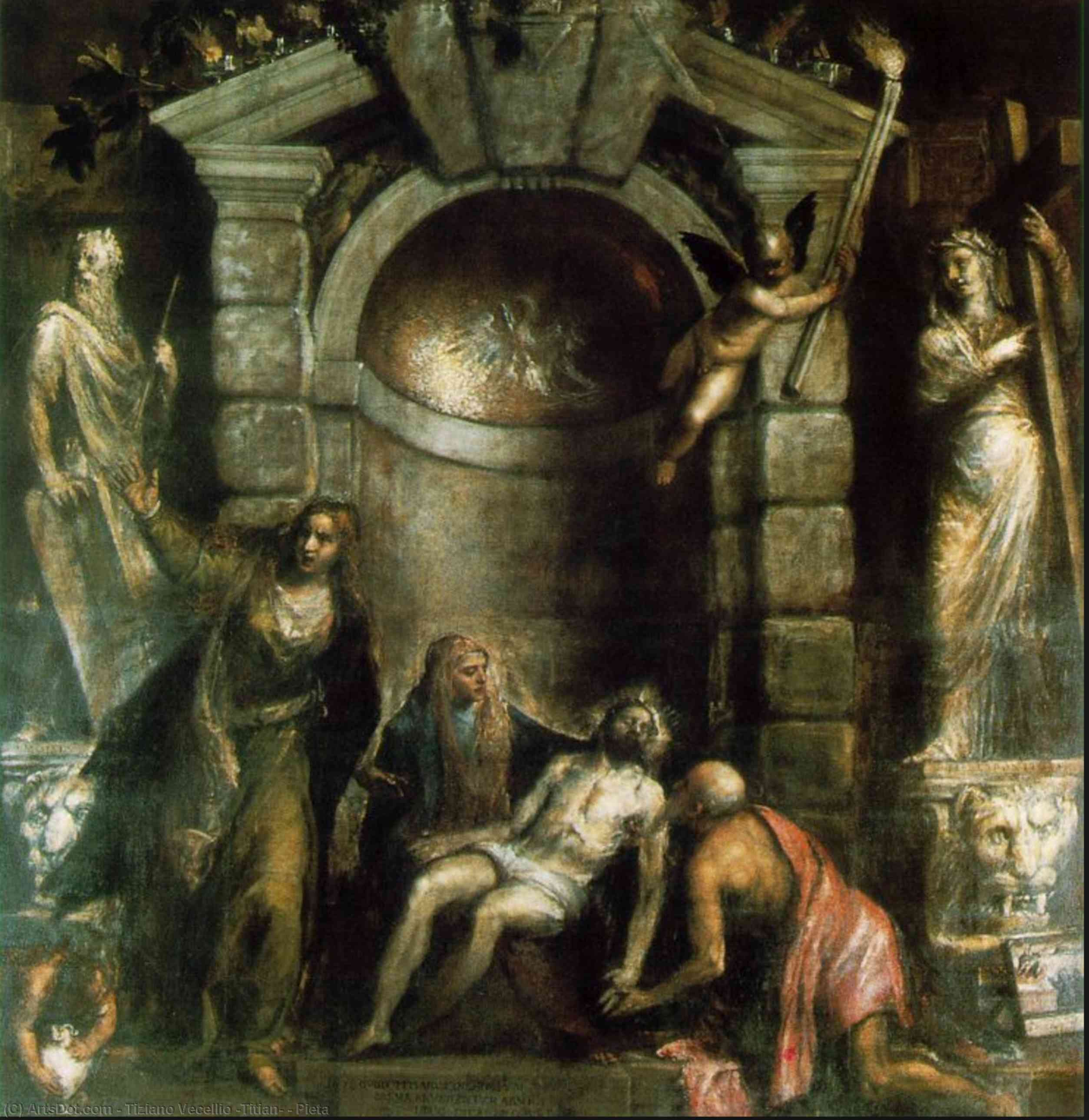 WikiOO.org - Encyclopedia of Fine Arts - Målning, konstverk Tiziano Vecellio (Titian) - Pieta