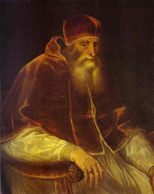 Wikioo.org – La Enciclopedia de las Bellas Artes - Pintura, Obras de arte de Tiziano Vecellio (Titian) - retrato de Papa Pablo iii