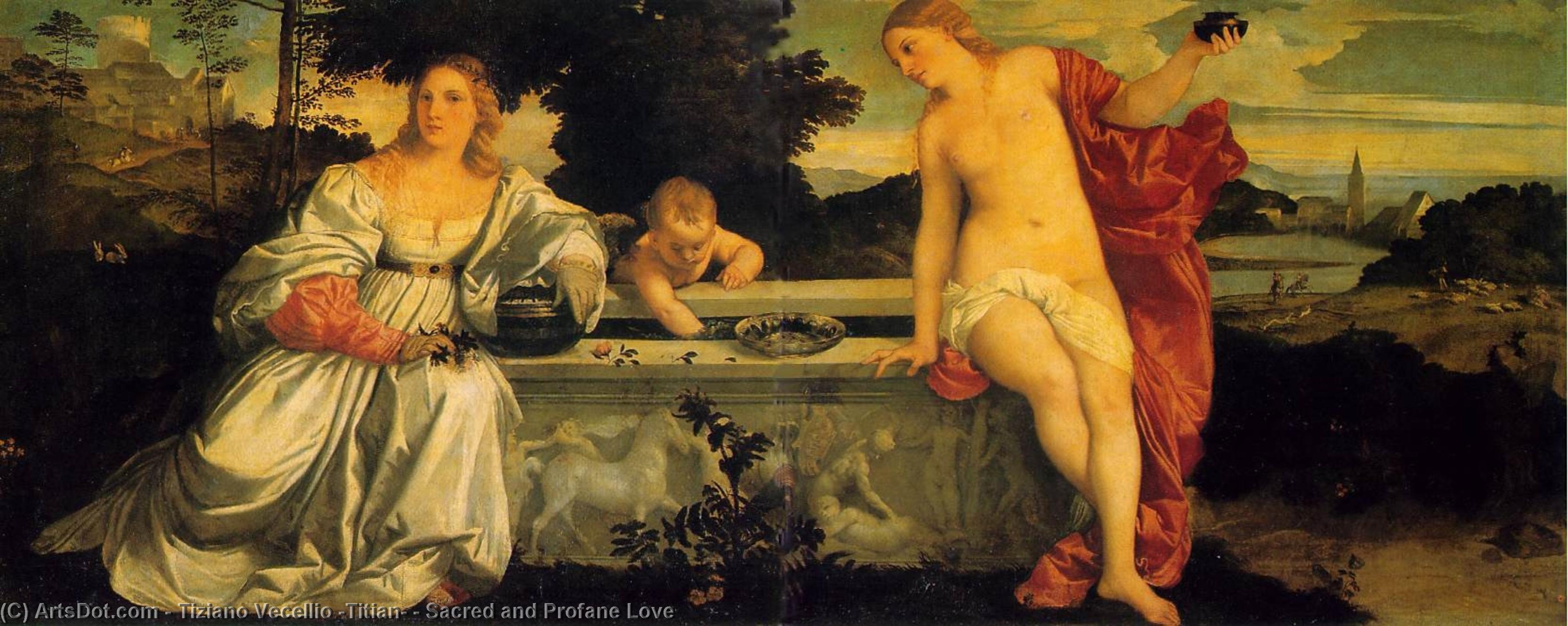 WikiOO.org - Enciclopedia of Fine Arts - Pictura, lucrări de artă Tiziano Vecellio (Titian) - Sacred and Profane Love