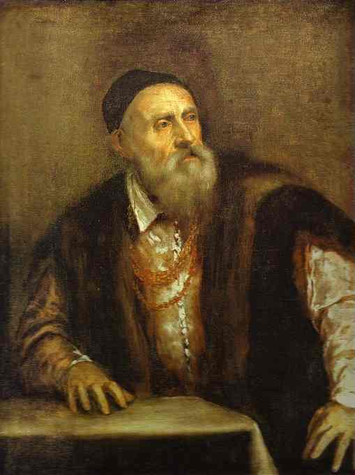 WikiOO.org - Encyclopedia of Fine Arts - Festés, Grafika Tiziano Vecellio (Titian) - Self-Portrait1