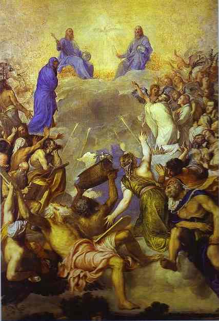 Wikioo.org - The Encyclopedia of Fine Arts - Painting, Artwork by Tiziano Vecellio (Titian) - The Trinity in Glory