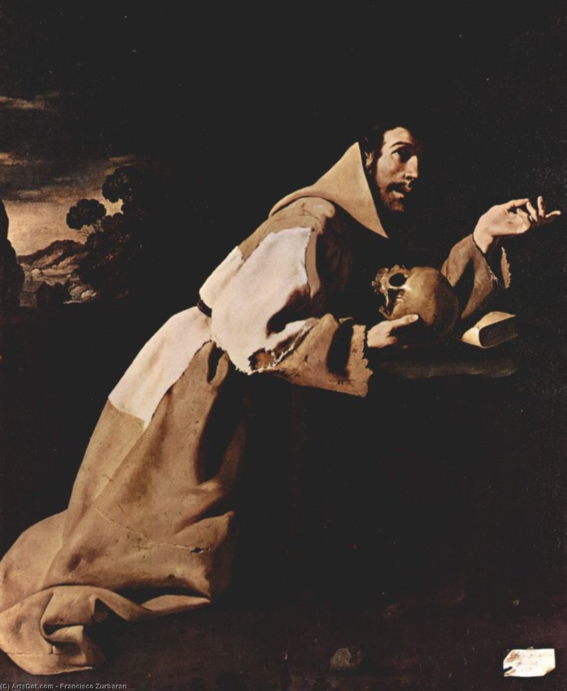 Wikioo.org – L'Encyclopédie des Beaux Arts - Peinture, Oeuvre de Francisco Zurbaran - saint françois dans méditation