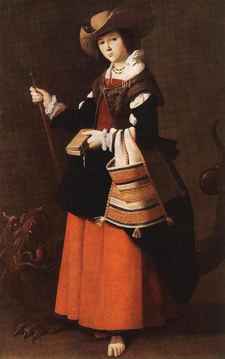Wikioo.org - The Encyclopedia of Fine Arts - Painting, Artwork by Francisco Zurbaran - Saint Margaret in Antioch