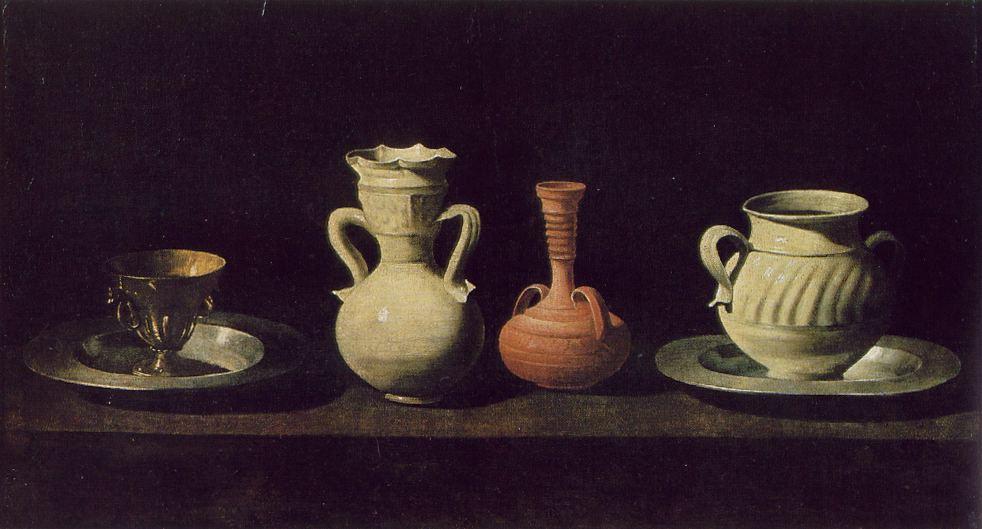 Wikioo.org - The Encyclopedia of Fine Arts - Painting, Artwork by Francisco Zurbaran - Still Life with Pottery Jars