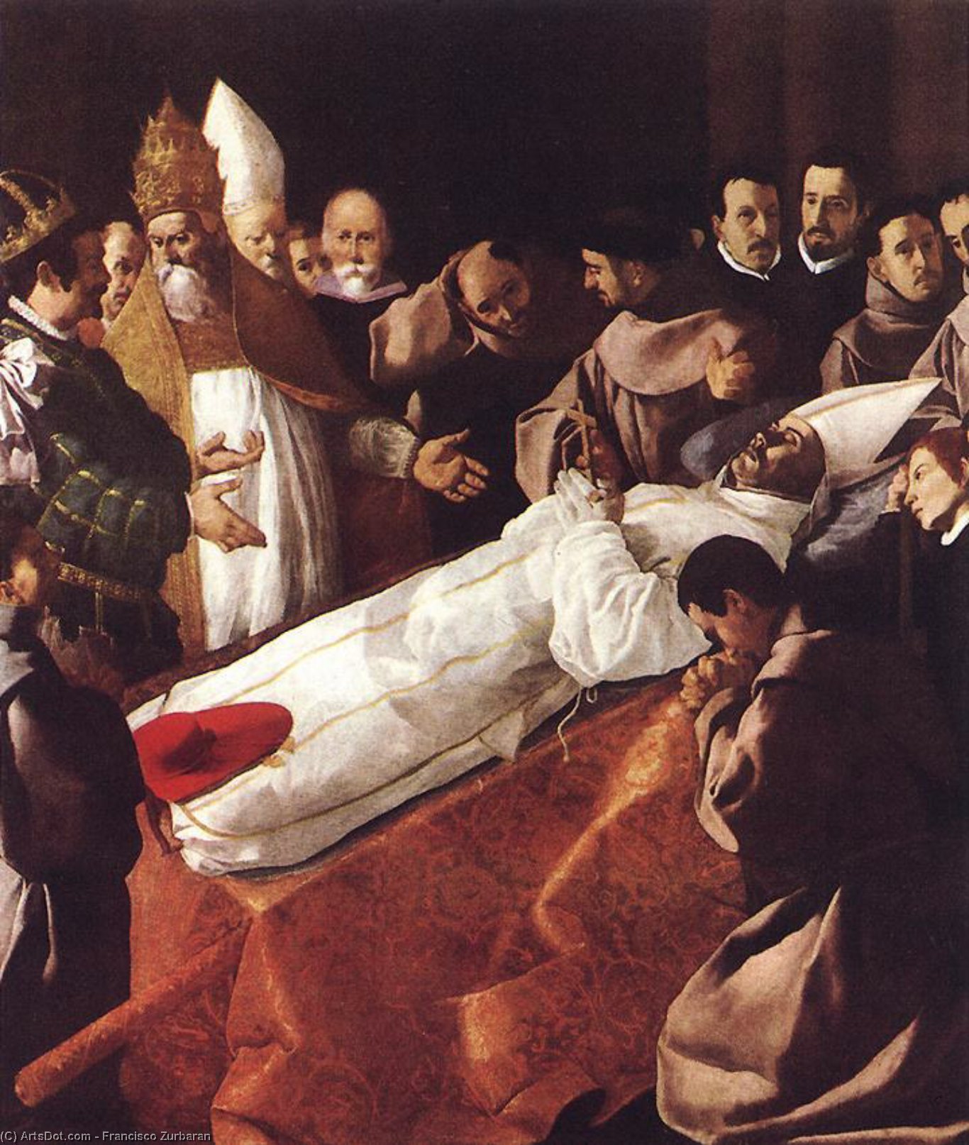 WikiOO.org - Εγκυκλοπαίδεια Καλών Τεχνών - Ζωγραφική, έργα τέχνης Francisco Zurbaran - The Death of St. Bonaventura