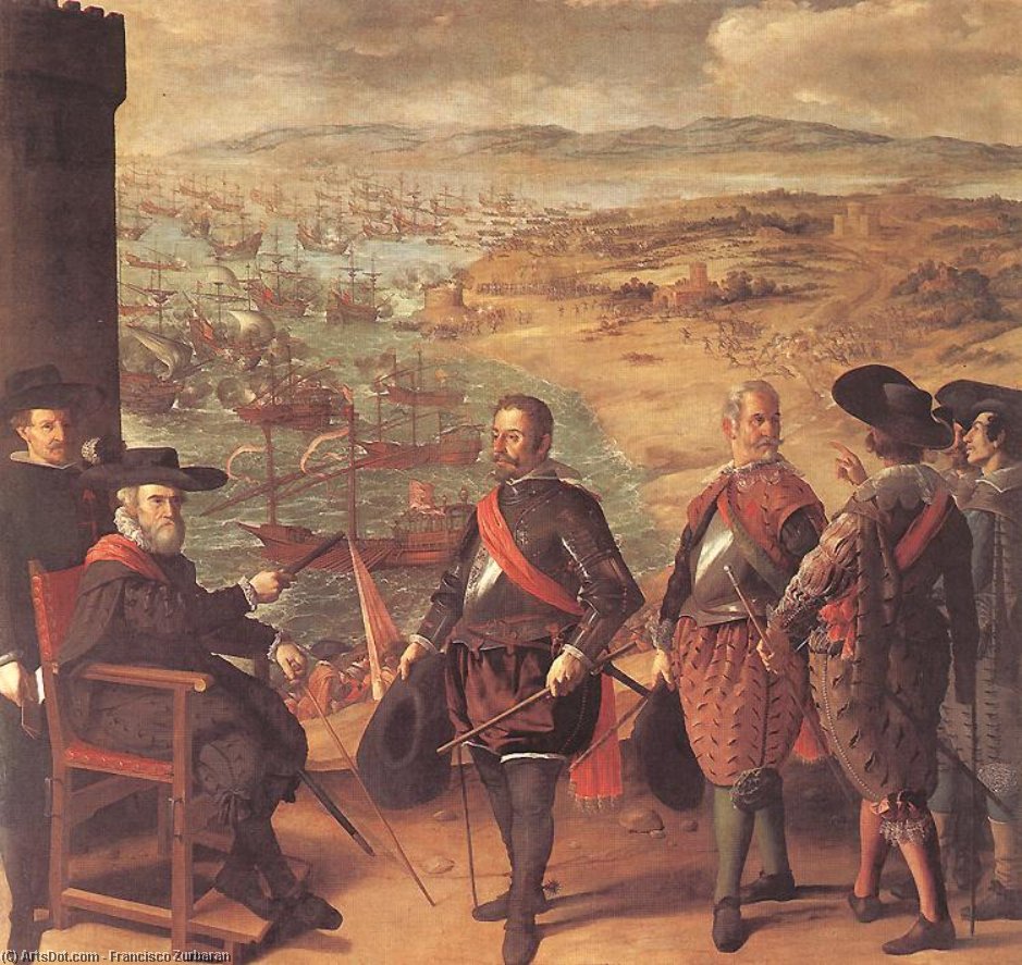 WikiOO.org - Enciklopedija dailės - Tapyba, meno kuriniai Francisco Zurbaran - The Defense of Cadiz Against the English