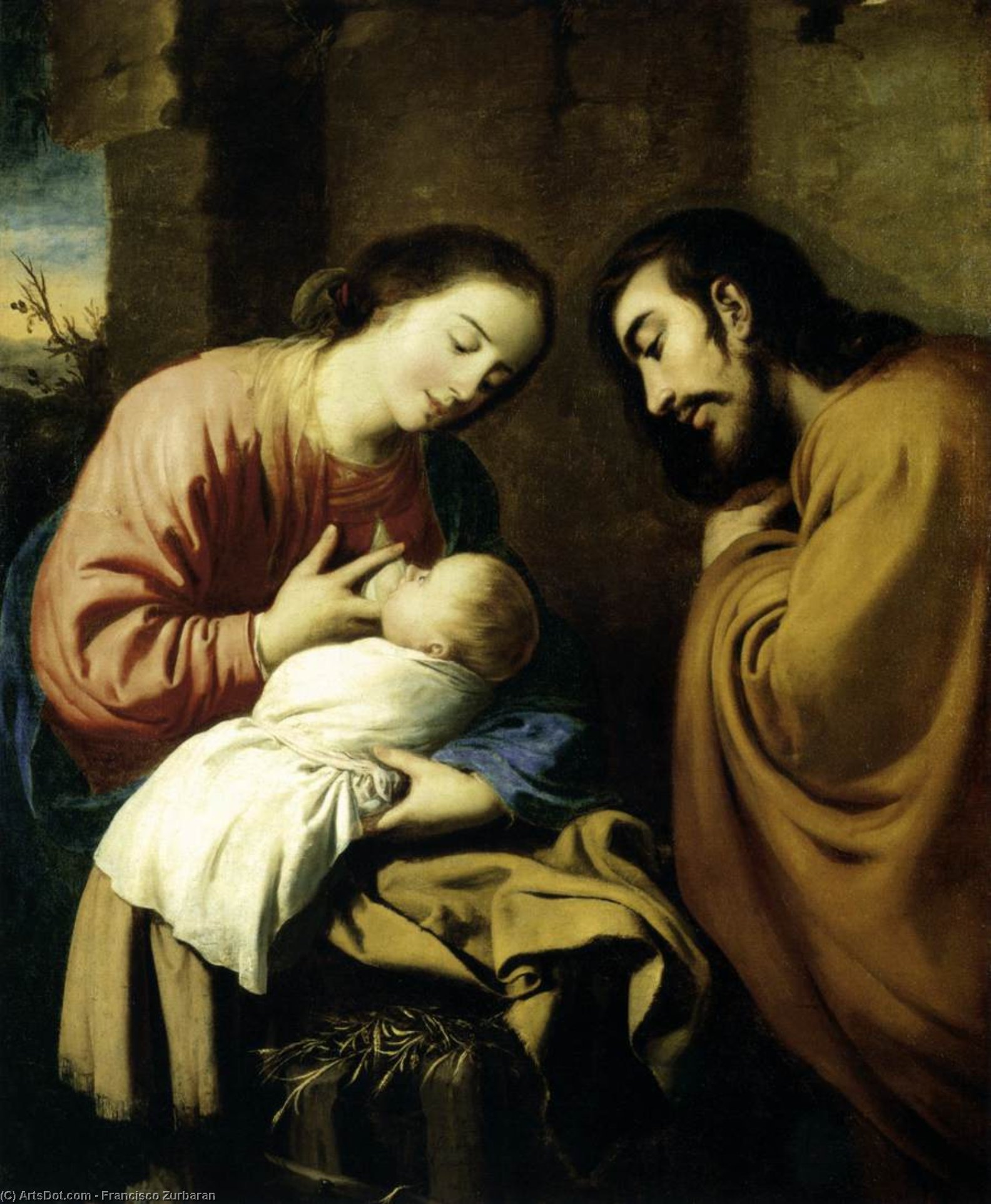 Wikioo.org - The Encyclopedia of Fine Arts - Painting, Artwork by Francisco Zurbaran - The Holy Family