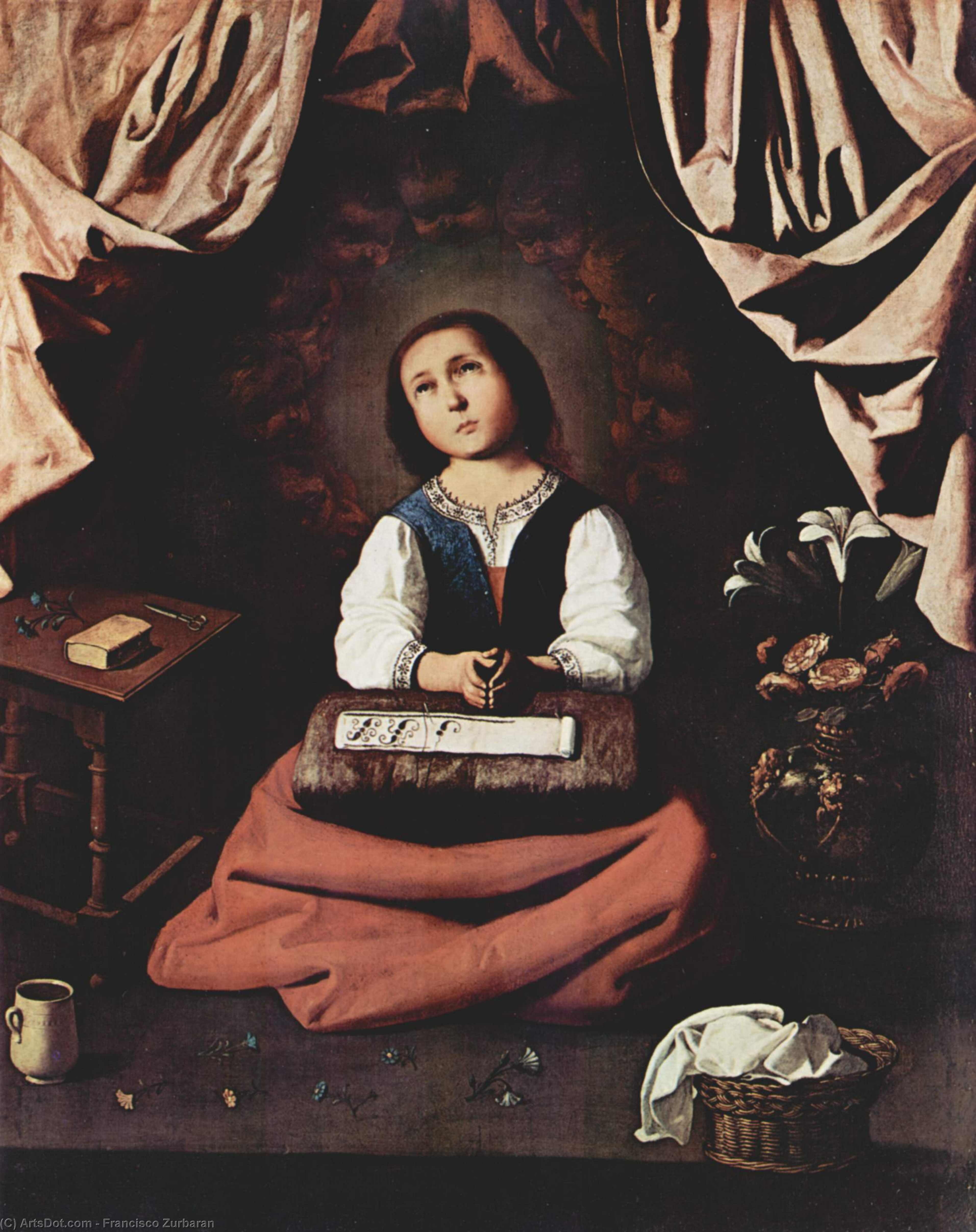 Wikioo.org - The Encyclopedia of Fine Arts - Painting, Artwork by Francisco Zurbaran - The Young Virgin